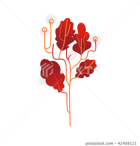 Vector flat abstract autumn plant icon Vector flat abstract autumn plant icon 42489121