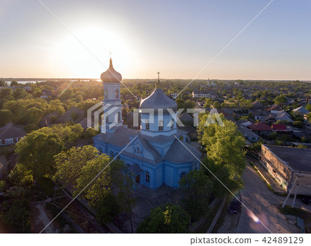 The city of Vilkovo, Odessa region, Ukraine, Aerial view at summer time. 42489129