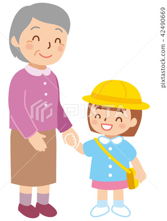 A grandma who picks up a child 42490669