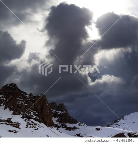 Snow mountains before storm Snow mountains before storm 42491843