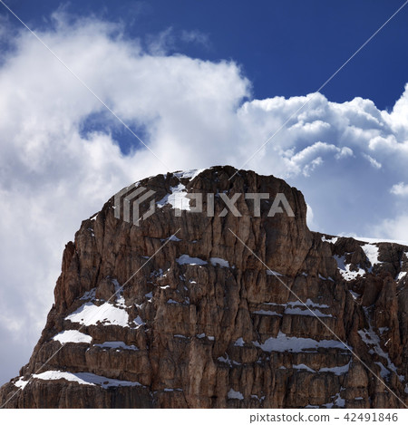 Top of mountain and blue sky with clouds Top of mountain and blue sky with clouds 42491846