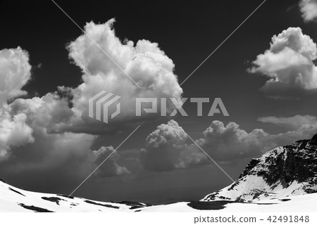Sky with clouds in snowy mountains Sky with clouds in snowy mountains 42491848