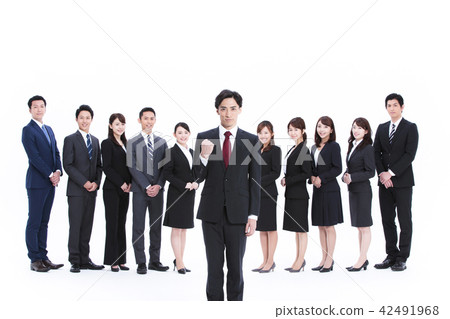 企業白色後面大小組商人女性人 企業白色後面大小組商人女性人 42491968