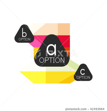 Abstract colorful geometric option infographics design template with sample abc options. Abstract 42493664