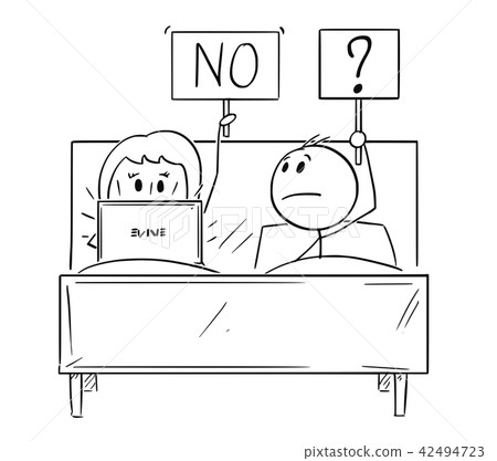 Cartoon Of Couple In Bed Man Wants Sexual Stock Illustration 42494723 Pixta