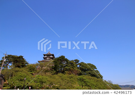 A castle tower at Maruoka Castle 42496173