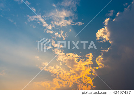 image of sunset sky on evening time. image of sunset sky on evening time. 42497427