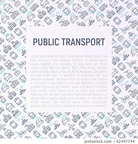 Public transport concept with thin line icons 42497744