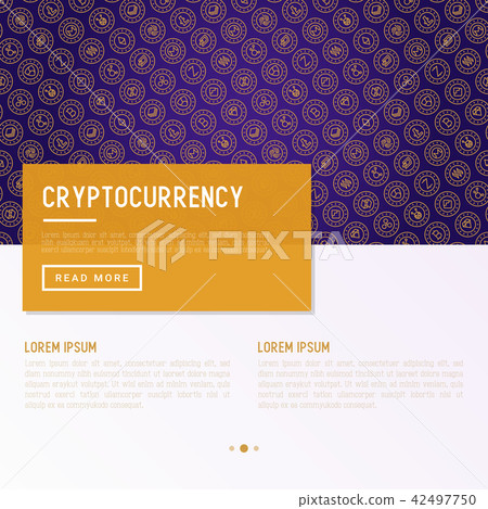 Cryptocurrency concept with thin line icons Cryptocurrency concept with thin line icons 42497750