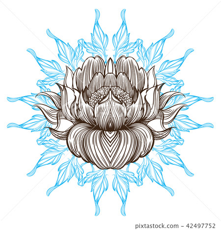 Hand drawn peony. Sketch style. Floral design element. Hand drawn peony. Sketch style. Floral design element. 42497752