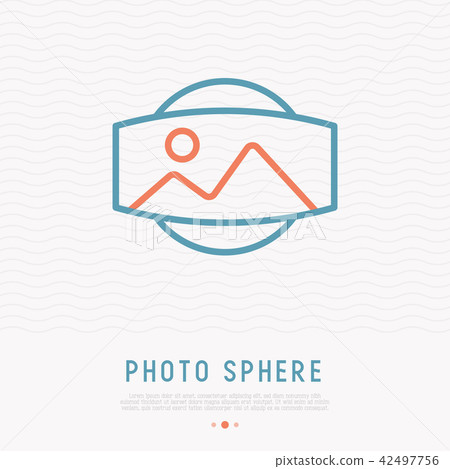 Photo sphere thin line icon, panorama 360 degrees Photo sphere thin line icon, panorama 360 degrees 42497756