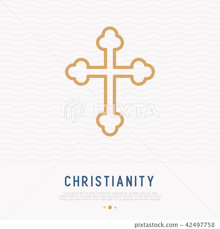 Christian cross thin line icon Christian cross thin line icon 42497758