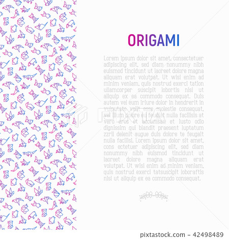 Origami concept with thin line icons 42498489