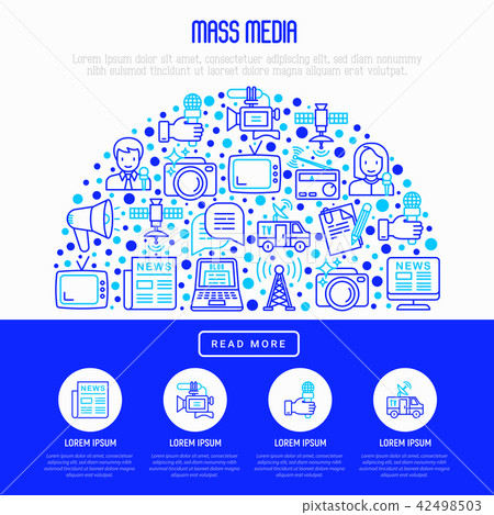Mass media concept in half circle Mass media concept in half circle 42498503