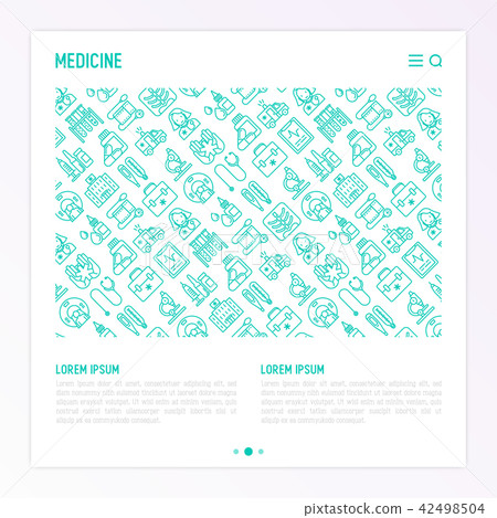 Medicine concept with thin line icons Medicine concept with thin line icons 42498504