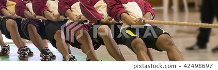 Team player battle tug match for pull game Team player battle tug match for pull game 42498697