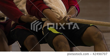 Team player battle tug match for pull game 42498707