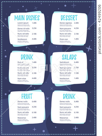 Children menu meal template. Children menu meal template. 42499206