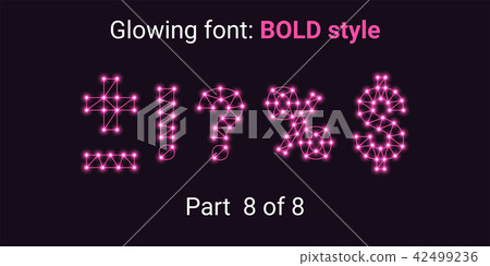 Pink Glowing font in the Outline style 42499236