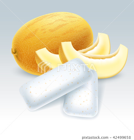 Chewing gum with melon flavor Chewing gum with melon flavor 42499658