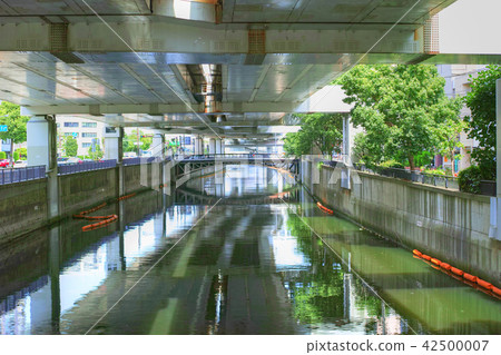 Nakamura River (Horikawa) flowing under Yokohama Capital High Speed Elevation 42500007