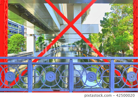 Nakamuragawa River flowing under Yokohama Capital High Speed Elevation 42500020