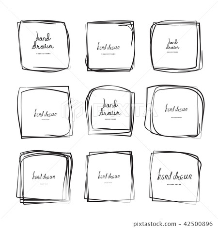 Hand Drawn Square Frames - Stock Illustration [42500896] - PIXTA