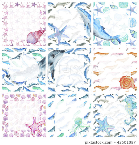 Watercolor template set Watercolor template set 42501087