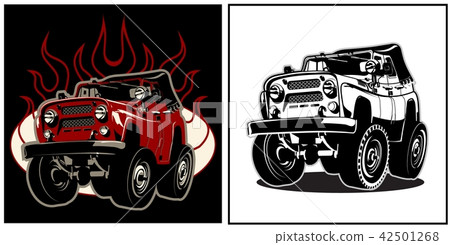 Cartoon 4x4 car Cartoon 4x4 car 42501268