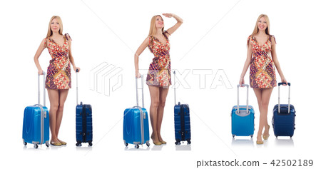 Woman preparing for travel on summer vacation Woman preparing for travel on summer vacation 42502189