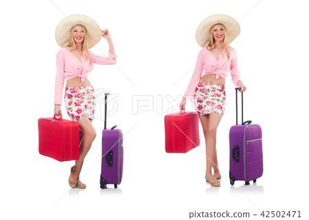 Woman preparing for travel on summer vacation Woman preparing for travel on summer vacation 42502471