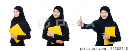 Young muslim female student with books 42502548