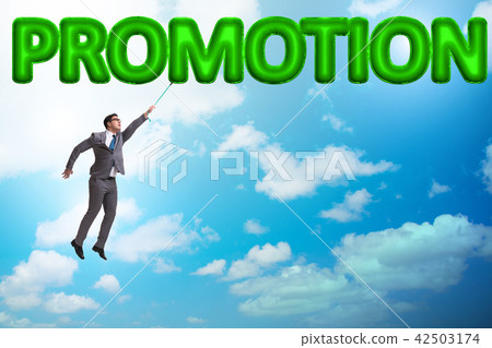 Businessman flying in promotion concept 42503174