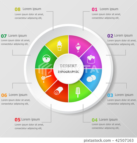 Infographic design template with dessert icons 42507163