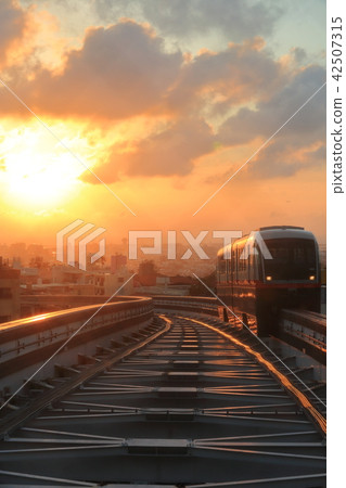 Yui rail running on the car body taking a sunset 42507315