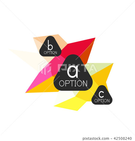 Abstract colorful geometric option infographics design template with sample abc options. Abstract Abstract colorful geometric option infographics design template with sample abc options. Abstract 42508240