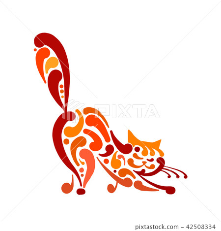 Big graceful cat. Vector illustration Big graceful cat. Vector illustration 42508334