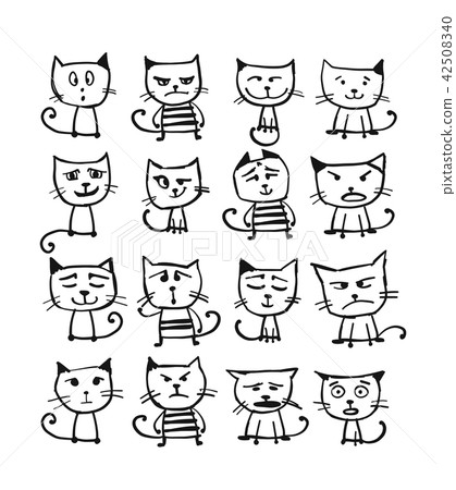 Cats collection, sketch for your design Cats collection, sketch for your design 42508340