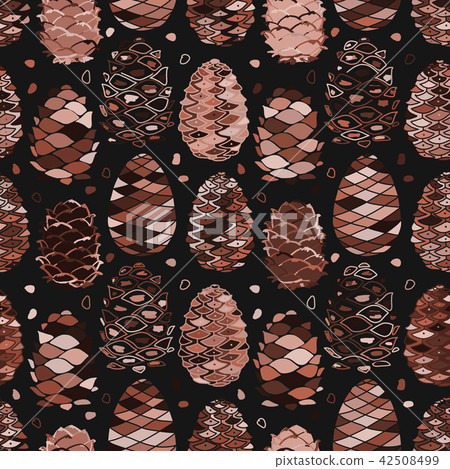 Cedar cones, seamless pattern for your design 42508499