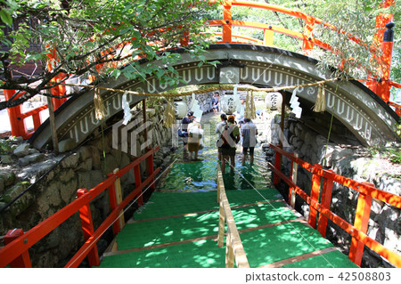 A seasonal feature of summer in Kyoto: Shimogamo Shrine's foot bathing ritual, the Mitarai Festival 42508803