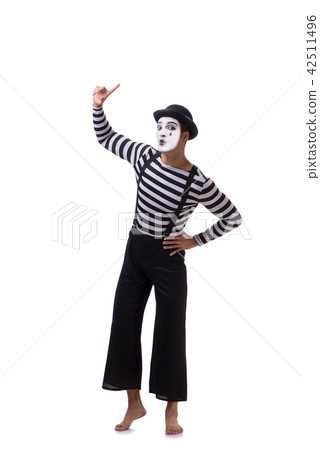 Young mime isolated on white background 42511496