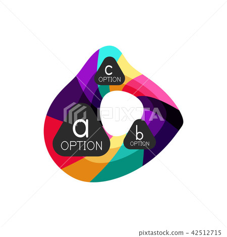 Abstract colorful geometric option infographics design template with sample abc options. Abstract 42512715