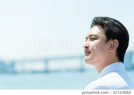 一個男人看著遠處(醫生,學者,白大衣) 一個男人看著遠處(醫生,學者,白大衣) 42514860