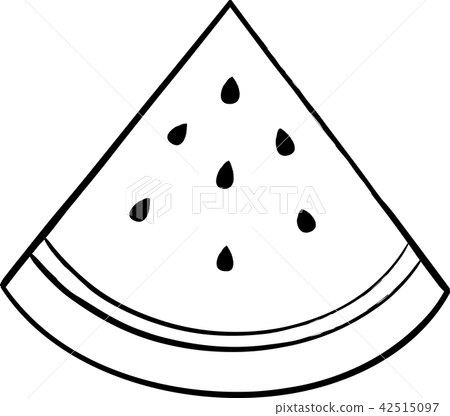 西瓜風格手繪黑色和白色線描著色圖片 西瓜風格手繪黑色和白色線描著色圖片 42515097