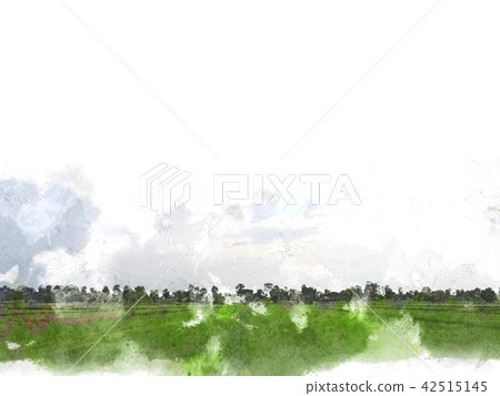 field landscape watercolor illustration painting field landscape watercolor illustration painting 42515145