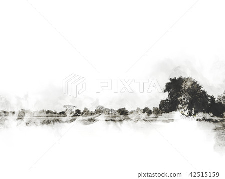 field landscape watercolor illustration painting field landscape watercolor illustration painting 42515159