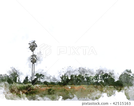 field landscape watercolor illustration painting field landscape watercolor illustration painting 42515163