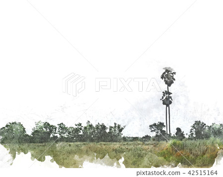 field landscape watercolor illustration painting field landscape watercolor illustration painting 42515164