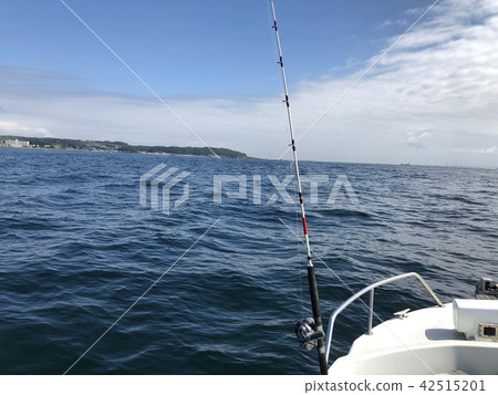 Boat fishing, Tokyo Bay overlooking Kannonzaki from the sea 42515201