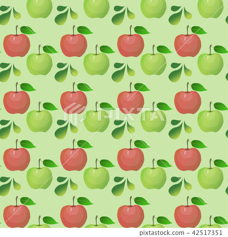 Seamless pattern with apples and drops, hand drawn - Stock Illustration ...